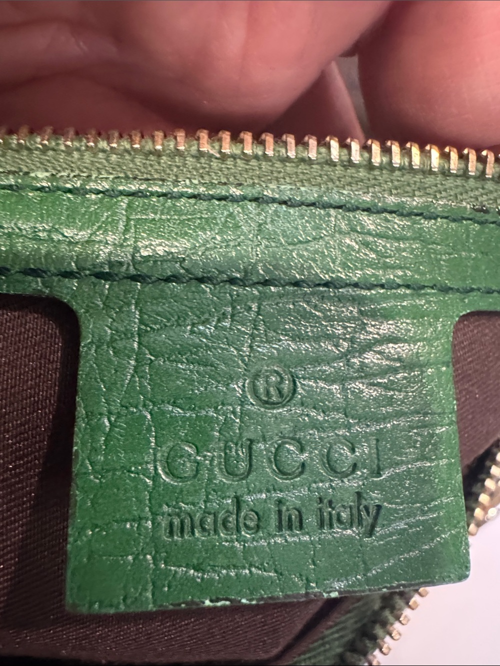 Authentic Gucci Beige Monogram Hobo with Green and Cream Stripes - Picture 10 of 11